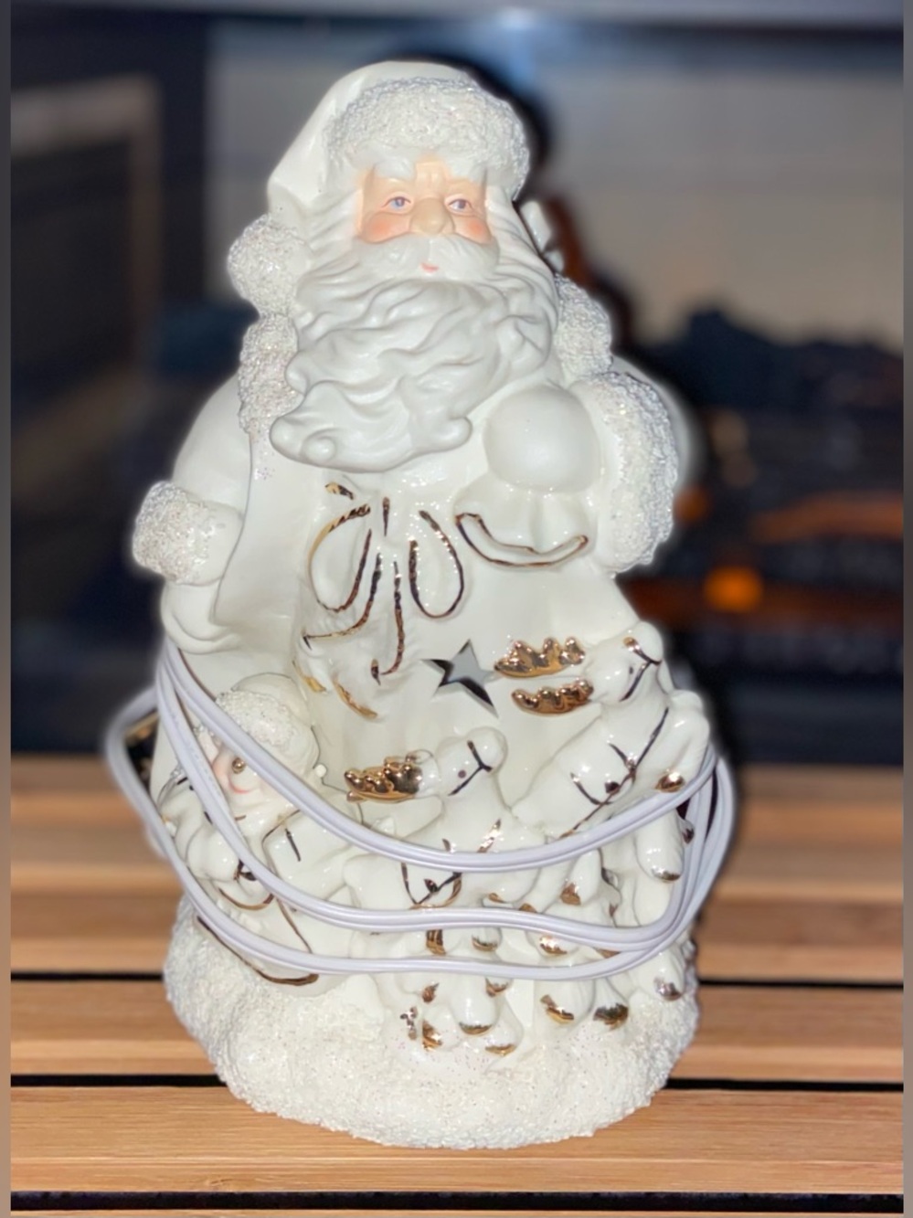Lenox Vintage/Works White Ceramic Santa w/Red Night Light Glowing Holiday Decor - Picture 4 of 16